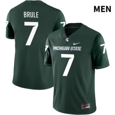 Men's Michigan State Spartans NCAA #7 Aaron Brule Green NIL 2022 Authentic Nike Stitched College Football Jersey JP32Y07WK